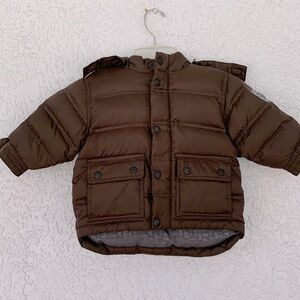 Gap down filled warm jacket with removable hood size 6-12 months